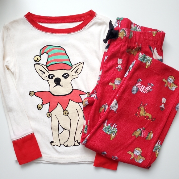 Kids Christmas Dog Pj's Sz XS - Picture 1 of 9